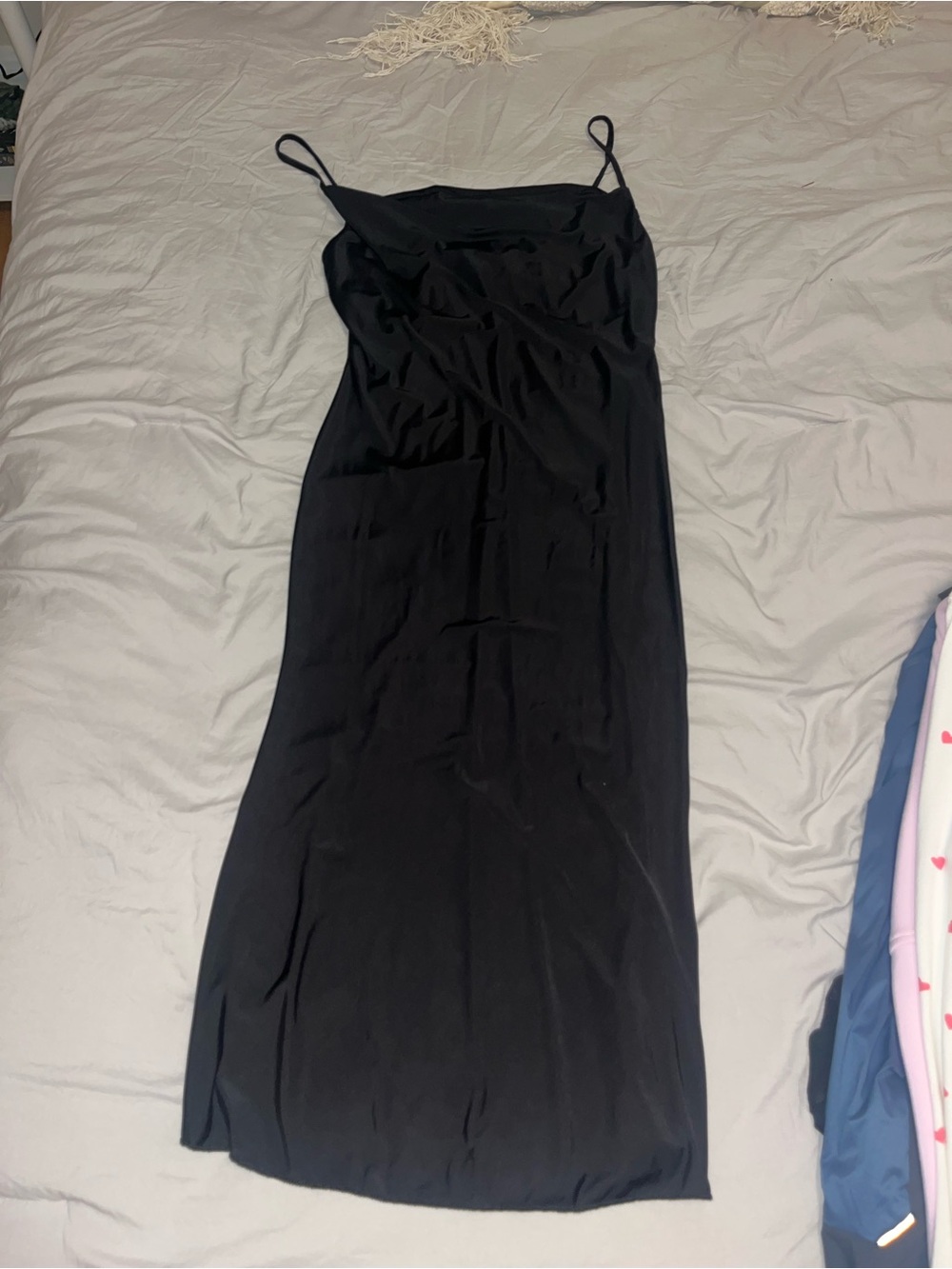 Sincerely Jules Black Maxi Slip Dress with Spaghetti Straps